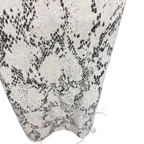 M&S Collection Snakeskin Long Sleeve Midi Sheath Knit Dress Beige Mock Neck sz 8 - Picture 11 of 16